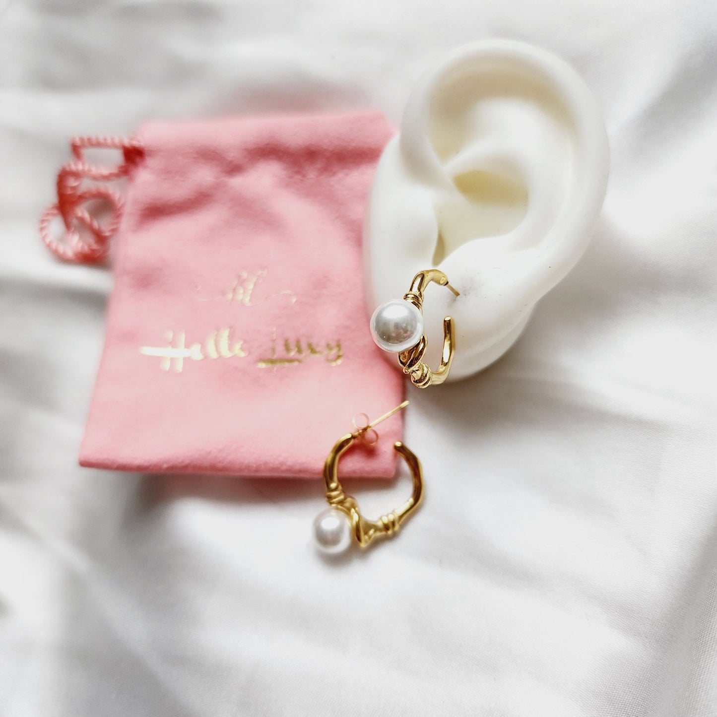 pearl earrings for women, pearl earrings and ring, gold pearl earrings, gold pearl earrings for bride, gold pearl ring, golden pearl rings for women, Abstract golden pearl earrings, Ear bone clip, gold ear bone clip, gold ear hole earrings, Water resistant gold hoops, tarnish free gold open hoops, Lightweight Chunky Open Hoops