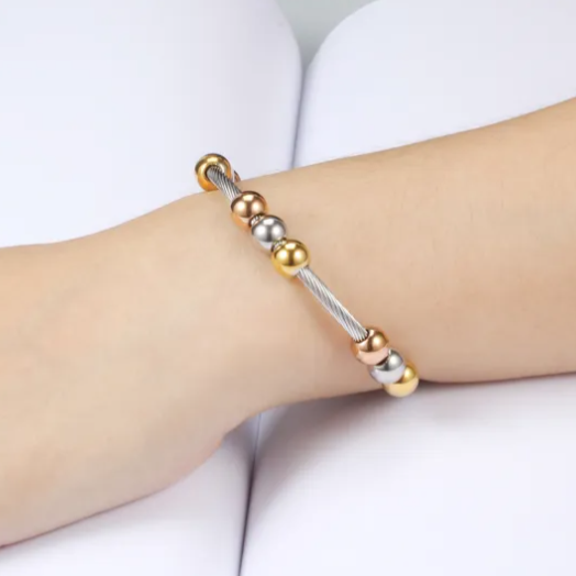 Two Tone Bracelets, Vintage two tone bracelets, Two tone Bangles, Solid Gold Bangles, Solid Silver Bangle, Textured bangles, classy two tone bangles, 18k waterproof bangles, 18k gold waterproof bangles, long lasting bracelets, long lasting vintage jewelry, christmas gift for her, timeless bracelets, timeless waterproof