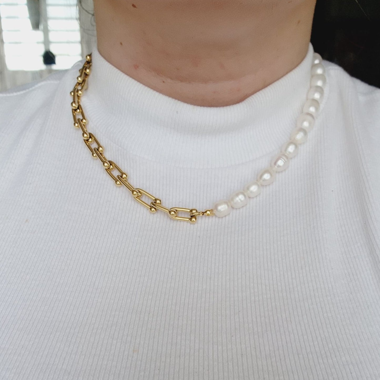 Pearl Necklace, baroque pearl necklace, herringbone necklace, Water Resistant Necklace, Water Resistant Jewelry, Water Resistant jewelry, versatile necklace, Pearl jewelry set, real pearl necklace, pearl necklace meaning, freshwater pearl necklace, pearl necklace set, pearls necklace amazon, fresh water pearls necklace, real pearls necklace, 18k gold plated bold jewelry set, baroque pearls necklace, pearls gold necklace, pearls baroque necklace, Summer Jewelry, tropical glamour
