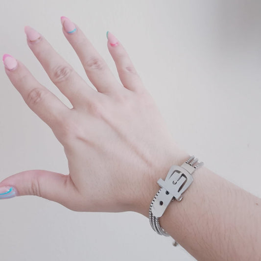 Arm Candy, Belt Bracelet, Vintage Look, Water resistance Bracelet, Vintage Jewelry, Cuban Bracelet, Vintage Bracelet, Paper Link Bracelet, Minimalist Jewelry, Minimalist Gift for her, Minimalist Gift, Minimalist Bracelet , Minimalist Jewelry, Silver Bracelet