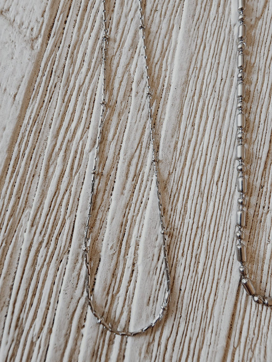 Silver Delicate Chains, Delicate dots and lines chain, Simple Silver Chain, Rope chain, Silver Chain, 18k Gold Plated Chain, Create your own Necklace, Customs Necklace, Personalized Necklace, Silver color rope chain stainless steel necklace, Twisted Necklace, Twisted Chain