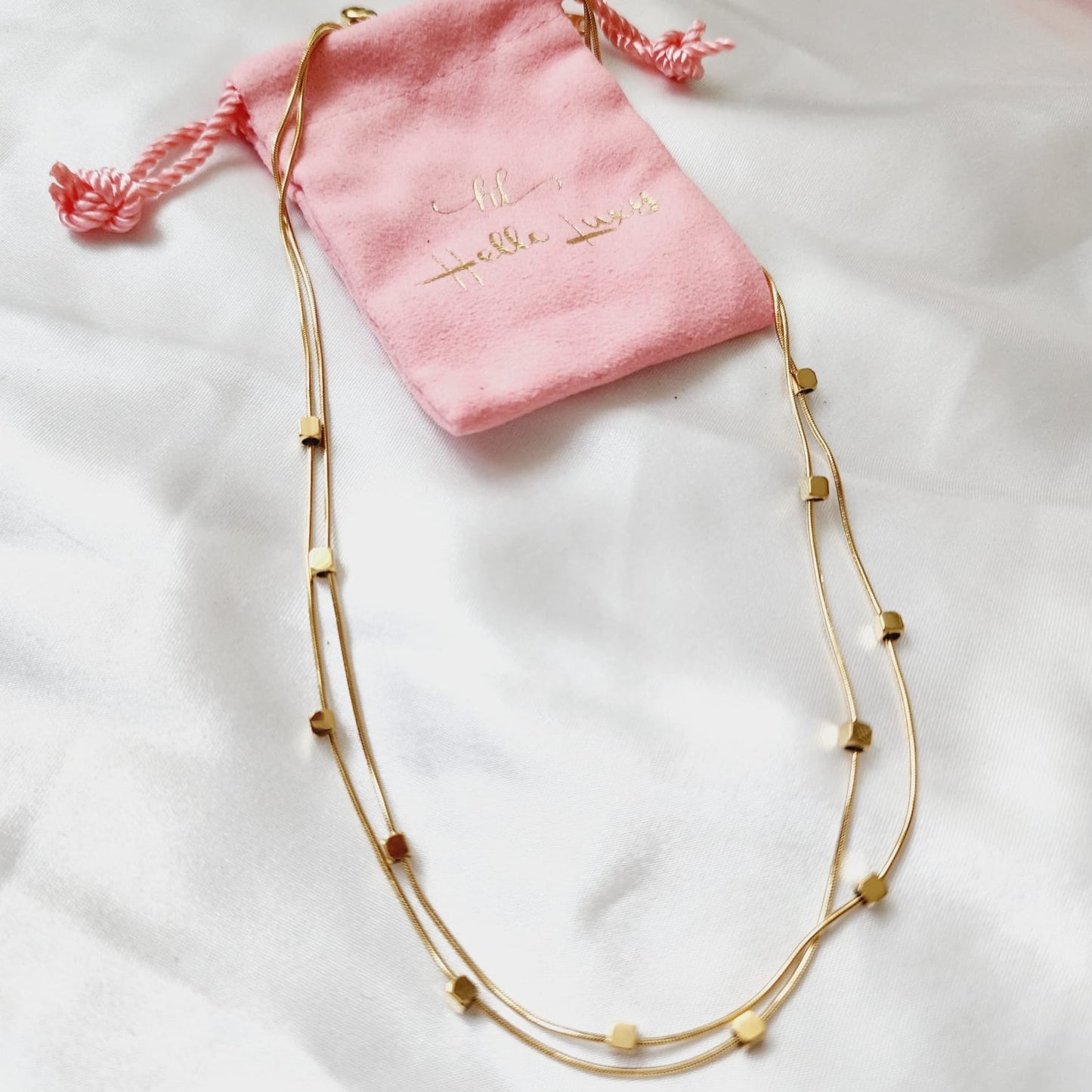 square necklace, simple classy necklace, gift for her, gift for friend, Wife Necklace cadenas de Enchape en oro, joyeria de enchape en oro, minimalist necklace, minimalist multilayer