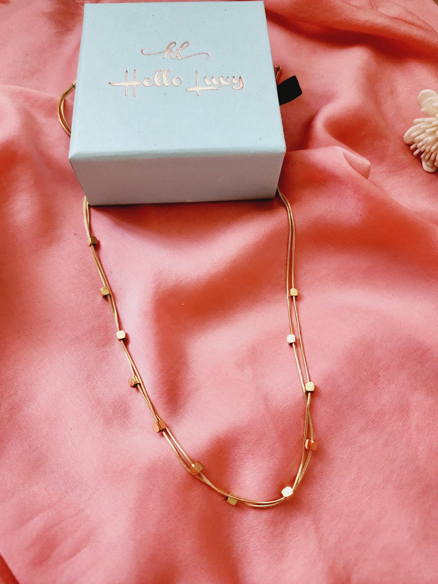 square necklace, simple classy necklace, gift for her, gift for friend, Wife Necklace cadenas de Enchape en oro, joyeria de enchape en oro, minimalist necklace, minimalist multilayer