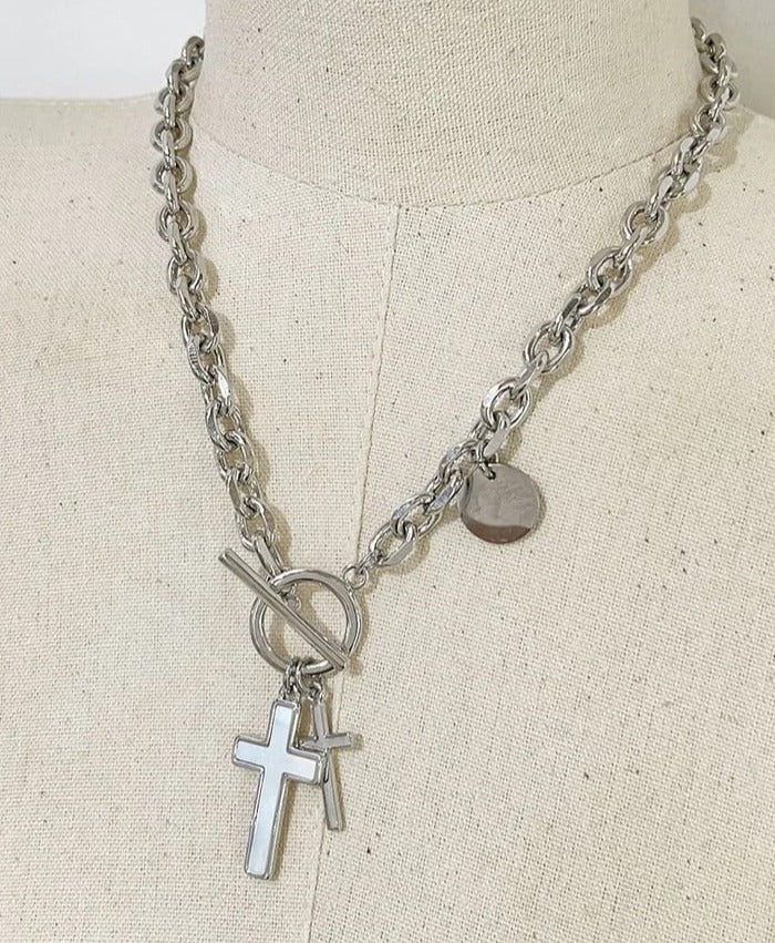 Religious Necklace, Trust in the lord necklace, White Necklace, Chunky Necklace, 18k Gold Plated Cuban Chain, Pearl Necklace, religious gift, religious necklace for woman Water Resistant Necklace Water Resistant Jewelry Water Resistant water resistance jewelry Vintage Style