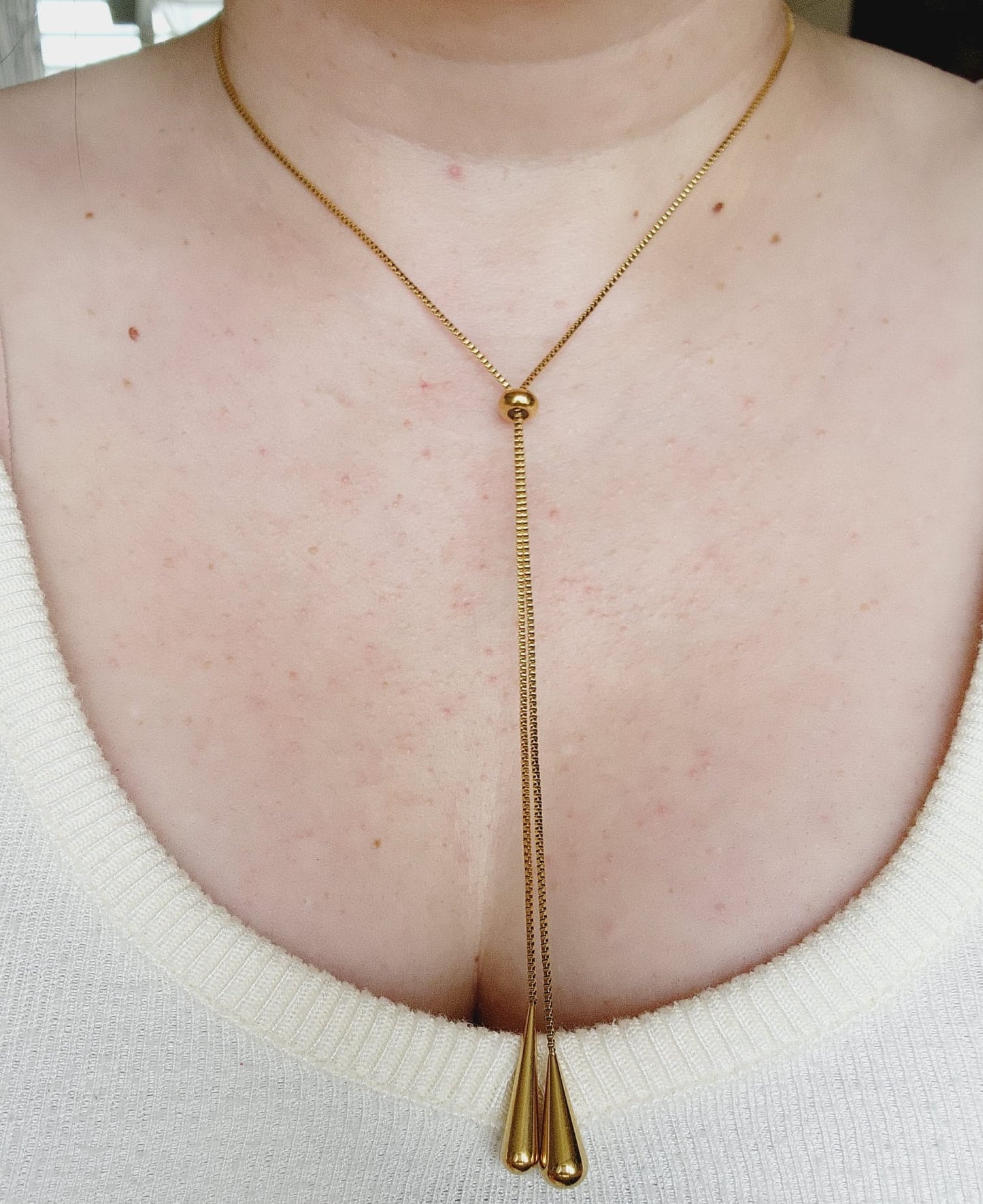 Adjustable Lariat necklace, Adjustable chain, Silver and Gold lariat, Adjustable Double tone mesh chain, two tone lariat, Edgy Double tone Necklace, Two Tone Waterproof Necklace, Two Tone Cuban Necklace, Two tone cuban chain, Lock Silver Chain, Lock Pendant and Necklace, Dior Dupe Necklace, Water Resistant Necklace, Water Resistant Jewelry