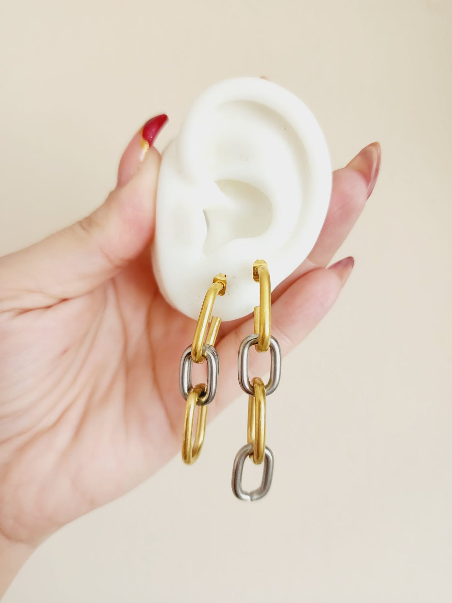 two tone Hoops Earrings, two tone Bold Earrings, double tone earrings, two tone convertible earrings, two tone chunky earrings, water resistance jewelry, Gold and Silver earrings, double tone earrings, hypoallergenic earrings Vintage Earrings, Bold Earrings, Water Resistant Earrings, Tarnish Free Earrings,
