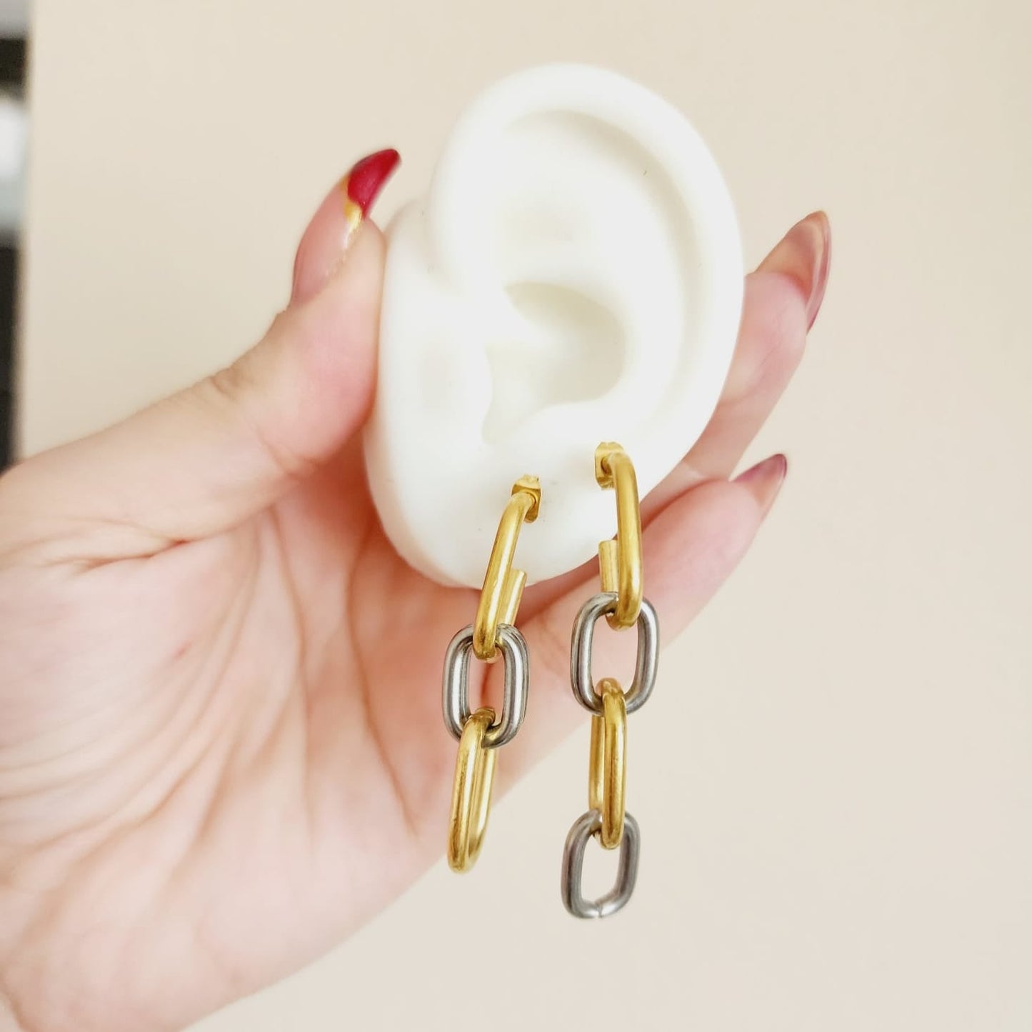 two tone Hoops Earrings, two tone Bold Earrings, double tone earrings, two tone convertible earrings, two tone chunky earrings, water resistance jewelry, Gold and Silver earrings, double tone earrings, hypoallergenic earrings Vintage Earrings, Bold Earrings, Water Resistant Earrings, Tarnish Free Earrings,