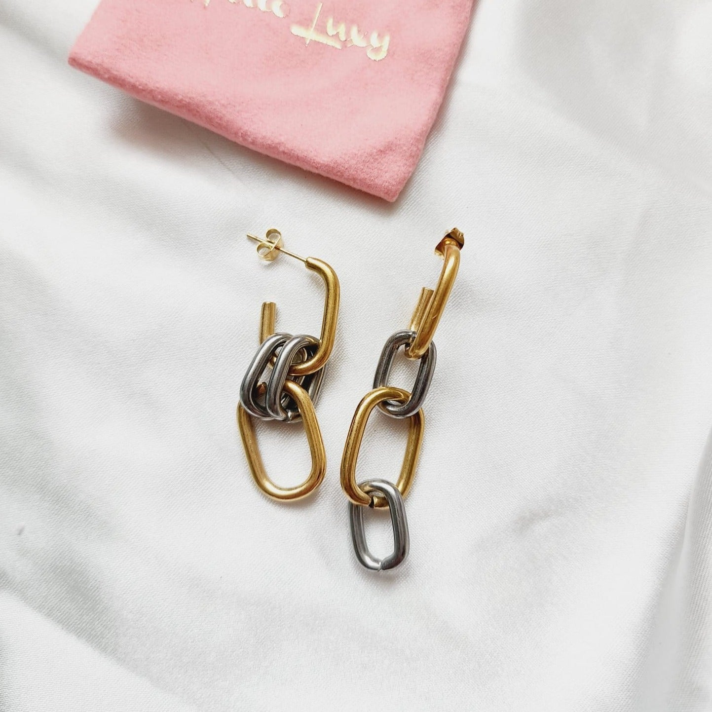 two tone Hoops Earrings, two tone Bold Earrings, double tone earrings, two tone convertible earrings, two tone chunky earrings, water resistance jewelry, Gold and Silver earrings, double tone earrings, hypoallergenic earrings Vintage Earrings, Bold Earrings, Water Resistant Earrings, Tarnish Free Earrings,