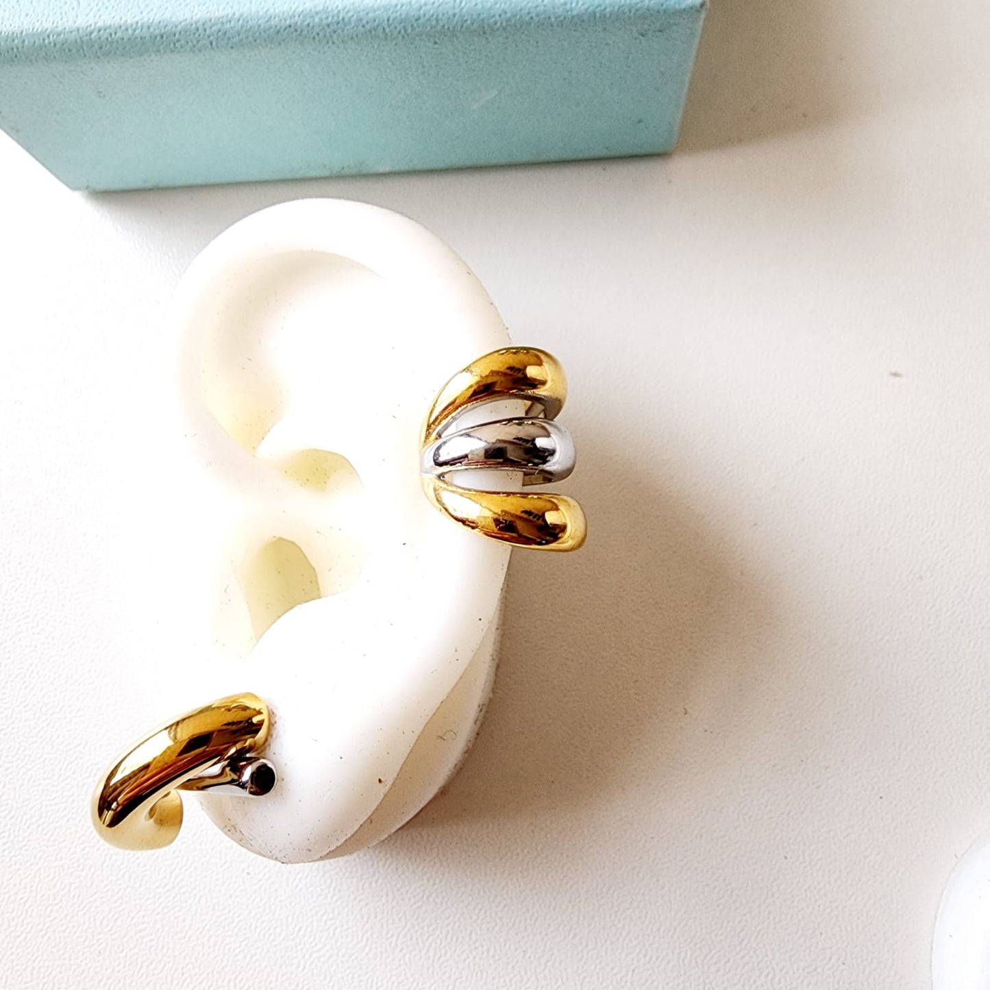 Two tone earcuffs, Two Tone Silver and gold earcuffs