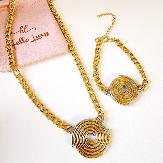 Geometric necklace and earrings, bold circular necklace and earrings, chunky necklace and earrings, infinity necklace and earrings, Fashion Threaded Swirl Shell Pendant Necklace - Steel Stainless Steel Threaded Swirl Shell Necklace, Silver Geometric necklace and earrings, Gold Geometric necklace and earrings
Water Resistant Necklace
Water Resistant Jewelry
Water Resistant
water resistance jewelry