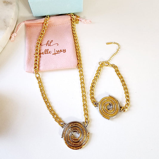 Geometric necklace and earrings, bold circular necklace and earrings, chunky necklace and earrings, infinity necklace and earrings, Fashion Threaded Swirl Shell Pendant Necklace - Steel Stainless Steel Threaded Swirl Shell Necklace, Silver Geometric necklace and earrings, Gold Geometric necklace and earrings
Water Resistant Necklace
Water Resistant Jewelry
Water Resistant
water resistance jewelry