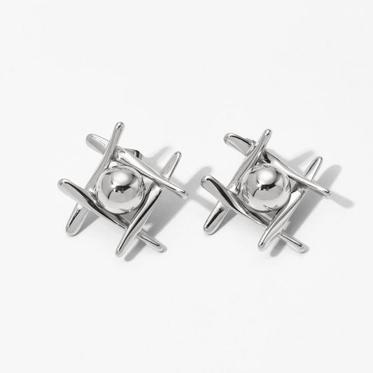 Tic Tac Toe Studs Earrings