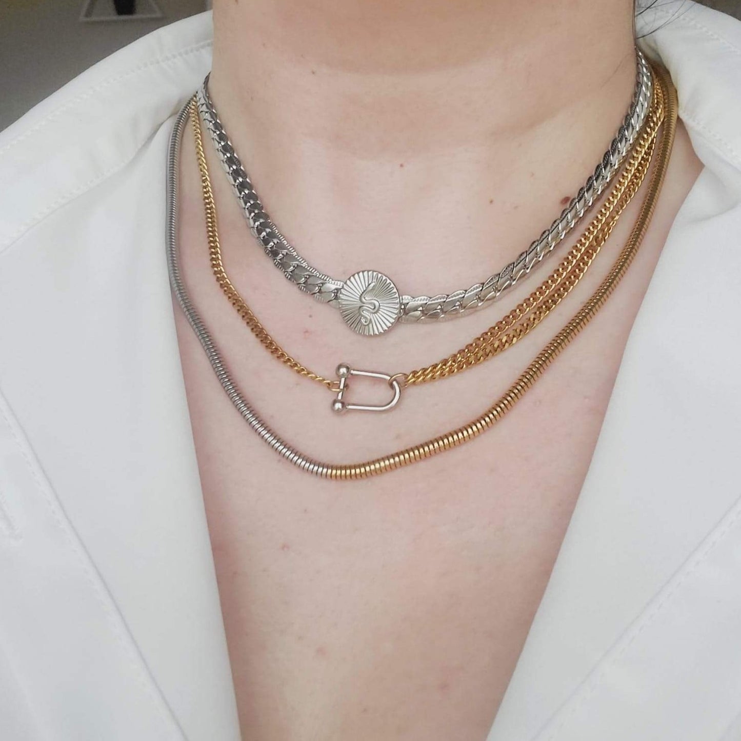 snake chain, herringbone chain, flat snake chain, gold herringbone, 18k gold snake chain, chunky gold necklace, gold fill chain, gold fill necklace, chain necklace, herringbone choker, rope chain necklace, layer necklace set, snake necklace, silver and gold snake chain, Double tone snake chain