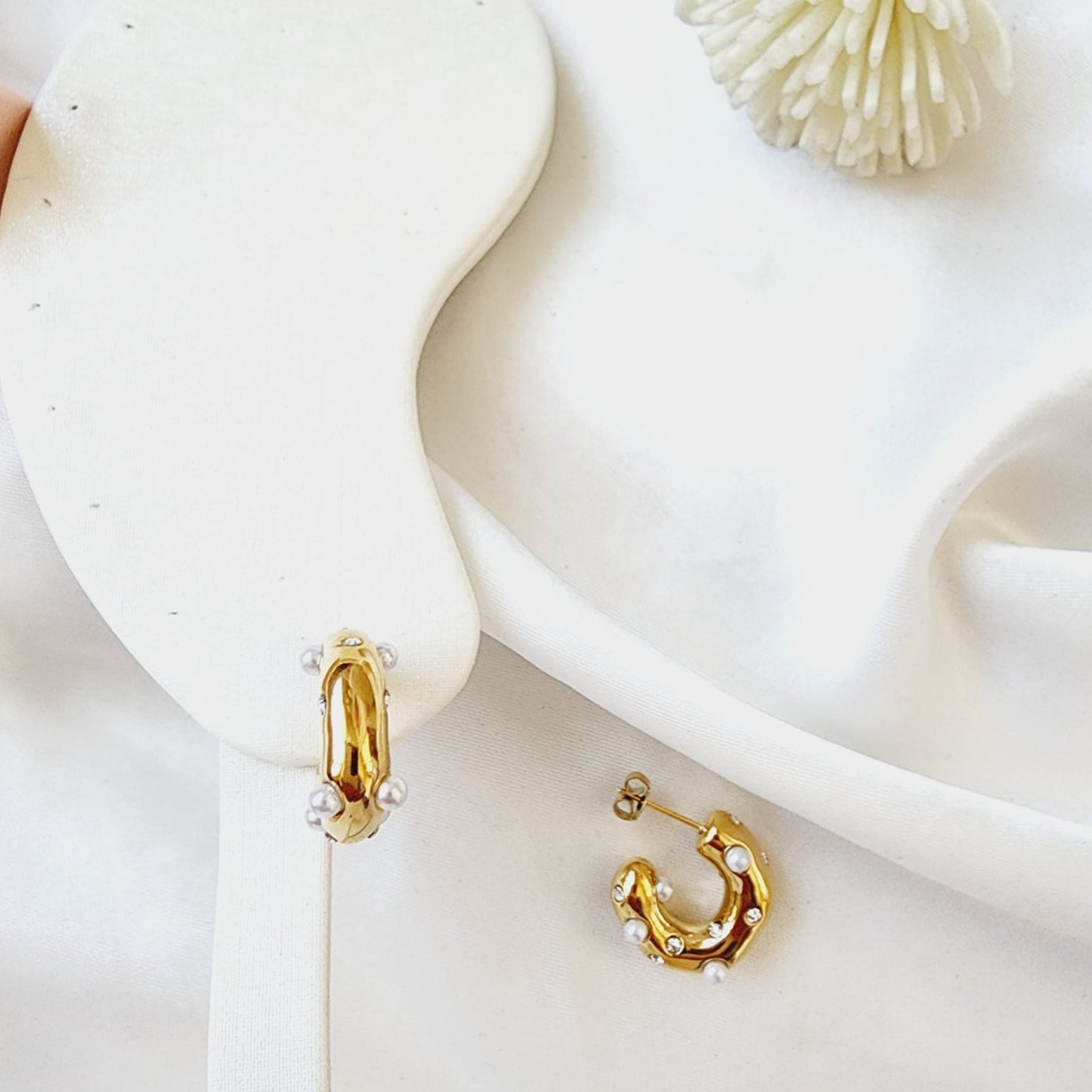 Pearl gold hoops, silver hoops, hypoallergenic earrings, Star studs, 18k gold plated earrings, Waterproof earrings, Silver and gold, Durable earrings, Elegant earrings, Timeless design, aesthetic earrings, timeless earrings, Fashion accessories, Stylish jewelry, stylish earrings, Versatile jewelry, Special occasion jewelry, Everyday earrings, Premium quality studs, Affordable luxury Hypoallergenic earrings waterproof earrings, water resistant earrings, silver studs, gold studs