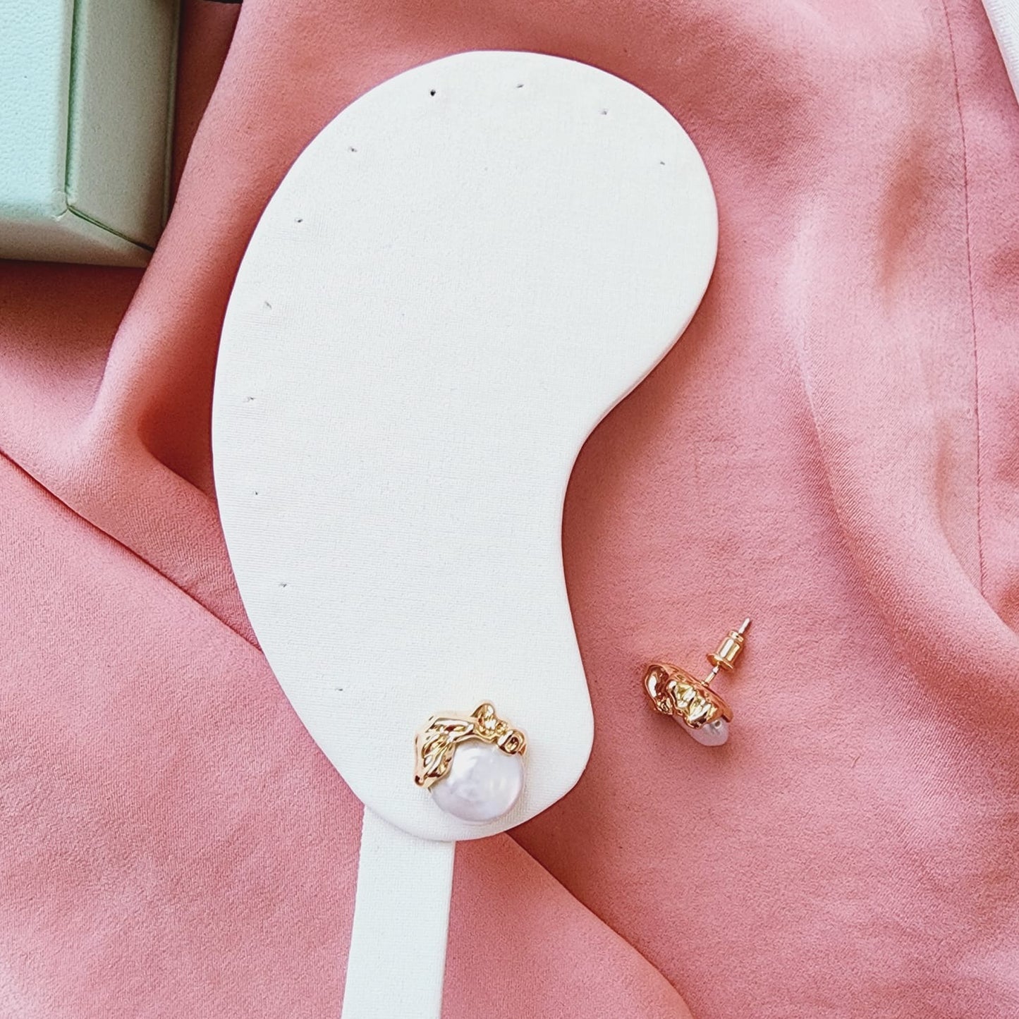 hypoallergenic earrings, baroque studs, 18k gold plated earrings, Waterproof earrings, Silver and gold, Durable earrings, Elegant earrings, Timeless design, aesthetic earrings, timeless earrings, Fashion accessories, Stylish jewelry, stylish earrings, Versatile jewelry, Special occasion jewelry, Everyday earrings, Premium quality studs, Affordable luxury Hypoallergenic earrings waterproof earrings, water resistant earrings, golden studs