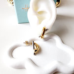 Gold earrings, two tone earrings, silver and gold earrings, everyday earrings, two tone everyday earrings, gift for mom, gift for friend, gift gor best friend, 