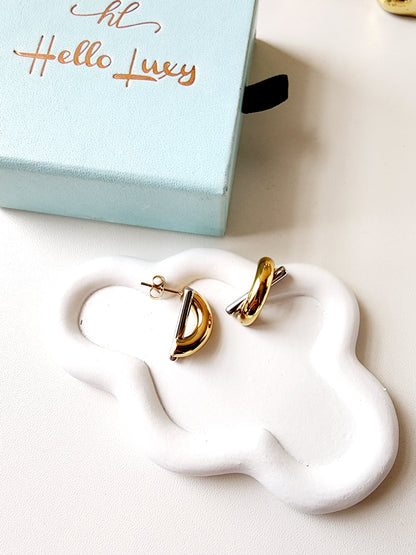 Elina Two Tone Earrings