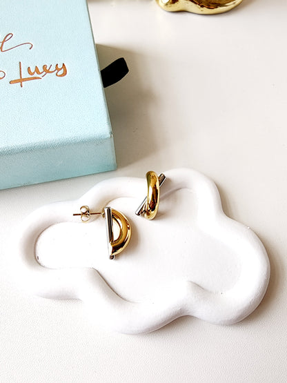 Elina Two Tone Earrings