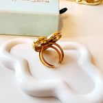 Bold Heart Ring, Chunky Heart Adjustable ring, Heart Gold Color Irregular Ring Fashion Hollow Rings For Women Man Minimalism, Water Resistant Jewelry, Knot Gold ring, Knot bold ring, Fashion Gold Color Irregular Ring Fashion Hollow Rings For Women Man Minimalism