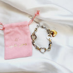 heart three tone bracelet, heart double tone bracelet, Double tone religious bracelet, Religious bracelet, Vintage bracelet, double tone jewelry, Water resistance Bracelet, Mesh silver bracelet, Vintage Jewelry, 
Cuban Bracelet, Vintage Bracelet, Paper Link Bracelet, Minimalist Jewelry, Minimalist Gift for her, religious gift, waterproof bracelet, Water resistant bracelet, Minimalist Gift
