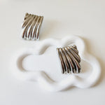 Bold golden studs, bold three tone earrings, bold silver earring, chunky golden studs, geometric jewelry, spiral earrings, spiral silver earrings, hearts silver medium earrings, Silver classy earrings, hearts earrings, self love earrings, silver chunky hearts earrings, two tones chunky earrings, hypoallergenic earrings, two tone everyday hoops, 18k gold plated earrings, Waterproof earrings, Silver and gold earrings, Durable earrings, Elegant earrings, Timeless design, aesthetic earrings, timeless earrings, 