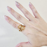 Abstract Bold Ring, Textured Chunky Silver Ring, Chunky Golden Ring, chunky gold rings, gold plated rings, womens gold rings, gold stacking rings, gold and silver rings, statement ring, gold plated rings for women, gold plated ring, gold plated rings women, anillos de acero inoxidable para mujer, gold rings size 10, gold and silver ring, size 10 gold rings for women, gold rings for women size 10, Gold Plated Jewelry, tarnish free jewelry, Water Resistant, sweat resistant jewelry, water resistance jewelry, m