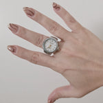 golden nacar watch ring, silver nacar Watch ring, gold ring nacar watch, Bold gift for woman, Bold gift for woman Chunky ring, Double tone bold ring, bold ring, bold double tone ring, valentine gift, jewelry gift for valentines, love ring, love jewelry, gift for wife, gift for friend, friendship gifts, self love ring, amor propio anillo, anillo de corazon, waterproof ring, waterproof jewelry, timeless jewelry, timeless ring, gift for girlfriend, soulmate ring, elegant ring, classy ring, dainty ring, everyda