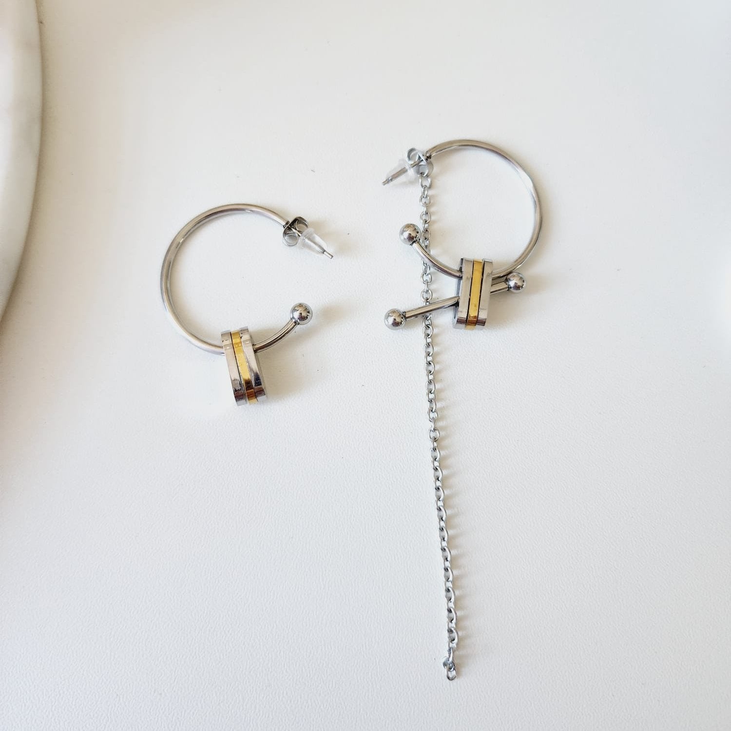 Assymetrical earrings, customize earrings,Two tone Geometric Earrings, two tone hoops, two tone earrings, two tones Water Resistant Earrings, 18k Gold Plated, Vintage Earrings, everyday earrings, lightweight earrings, Hypoallergenic Earrings, Waterproof Earrings, water resistance jewelry, Vintage Earrings, Bold Earrings, Water Resistant Earrings, Tarnish Free Earrings, Vintage Style, Vintage Earrings, tarnish free jewelry, hypoallergenic jewelry, Gift For Her, Fashion Gift for Her, Doctor Gift for Christmas