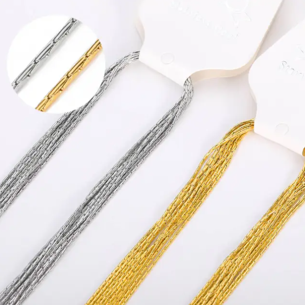 Delicate Book Chain Gold Delicate Chains, Delicate dots and lines chain, Simple Silver ...