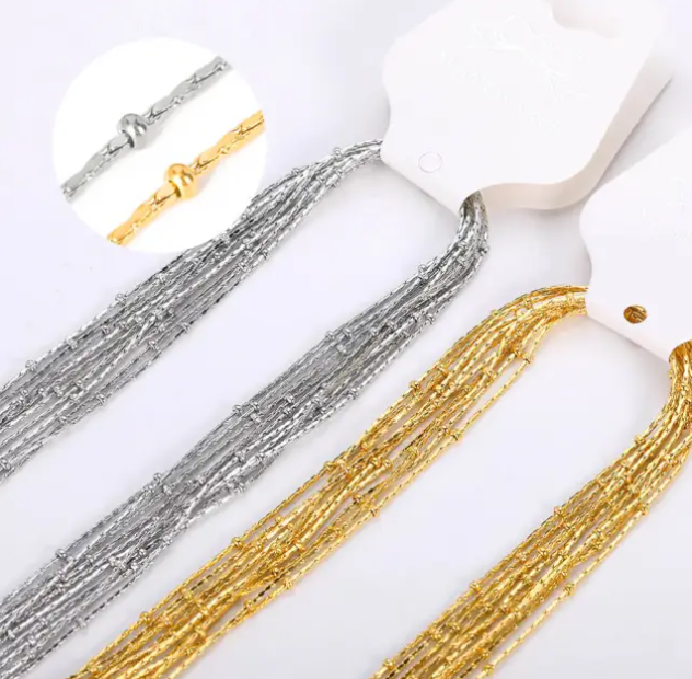 Silver Delicate Chains, Delicate dots and lines chain, Simple Silver Chain, Rope chain, Silver Chain, 18k Gold Plated Chain, Create your own Necklace, Customs Necklace, Personalized Necklace, Silver color rope chain stainless steel necklace, Twisted Necklace, Twisted Chain