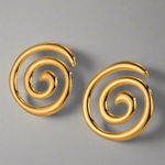 Geometrical Studs, Spiral Gold earrings, Spiral Bold Earrings, Bold golden studs, chunky golden studs, self love jewelry, self love earrings, hearts silver earrings, hearts silver medium earrings, Silver classy earrings, hearts earrings, self love earrings, silver chunky hearts earrings, two tones chunky earrings, hypoallergenic earrings, two tone everyday hoops, 18k gold plated earrings, Waterproof earrings, Silver and gold earrings, Durable earrings, Elegant earrings, Timeless design, aesthetic earrings, 