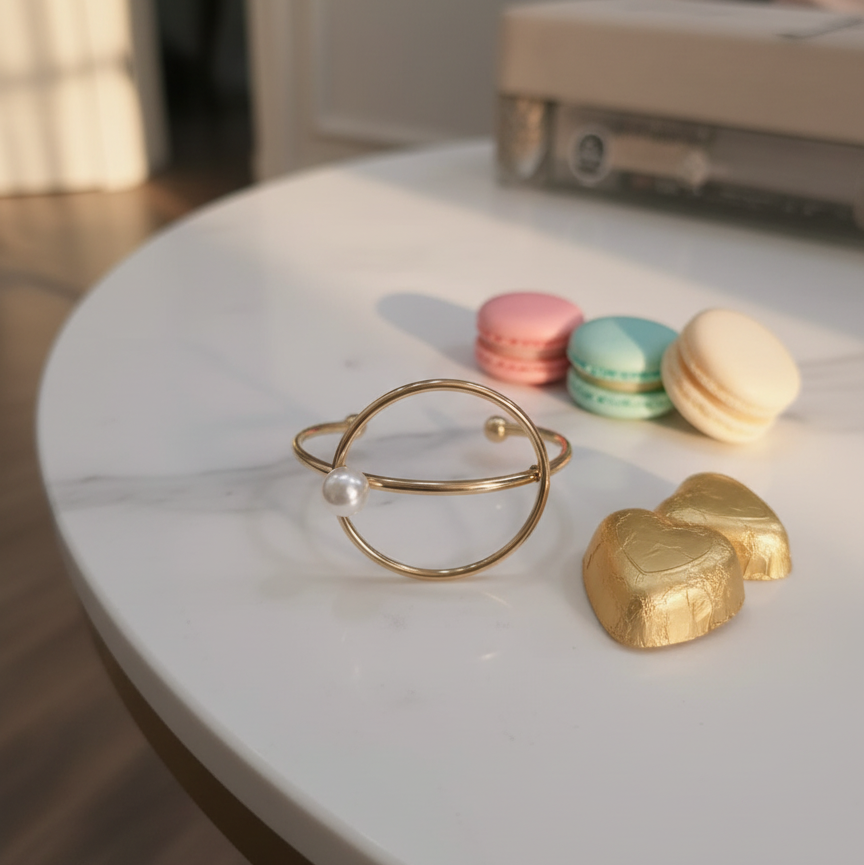 Chunky Geometric Pearls Bangles, Geometric Circular Pearl Bangle, Circular Bold bold Bracelets, Chunky Unique Swirl Pearls Bangles, Swirl Pearl Bangle, Swirl Bold bold Bracelets, Textured bangles, classy two tone bangles, 18k waterproof bangles, 18k gold waterproof bangles, long lasting bracelets, long lasting vintage jewelry, christmas gift for her, timeless bracelets, timeless waterproof jewelry, ellie vail jewelry dupe, missoma jewelry dupe