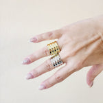 Bold Ring, Chunky Silver Ring, Chunky Golden Ring, chunky gold rings, gold plated rings, womens gold rings, gold stacking rings, gold and silver rings, statement ring, gold plated rings for women, gold plated ring, gold plated rings women, anillos de acero inoxidable para mujer, gold rings size 10, gold and silver ring, size 10 gold rings for women, gold rings for women size 10, Gold Plated Jewelry, tarnish free jewelry, Water Resistant, sweat resistant jewelry, water resistance jewelry, minimalist jewelry,