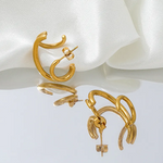 Hoops and Earcuff Earrings, small delicate hoops, Water resistant gold hoops, tarnish free gold open hoops, Lightweight Chunky Open Hoops, 14k lightweight chunky hoops, 14k gold hoops, 14k Double tone hoops, 18k Gold Filled lightweight hoops, 18k Gold Filled hoops, classy gold hoops, bold gold hoops, chunky double tone hoops, chunky medium gold hoops, chunky medium double tone hoops, 