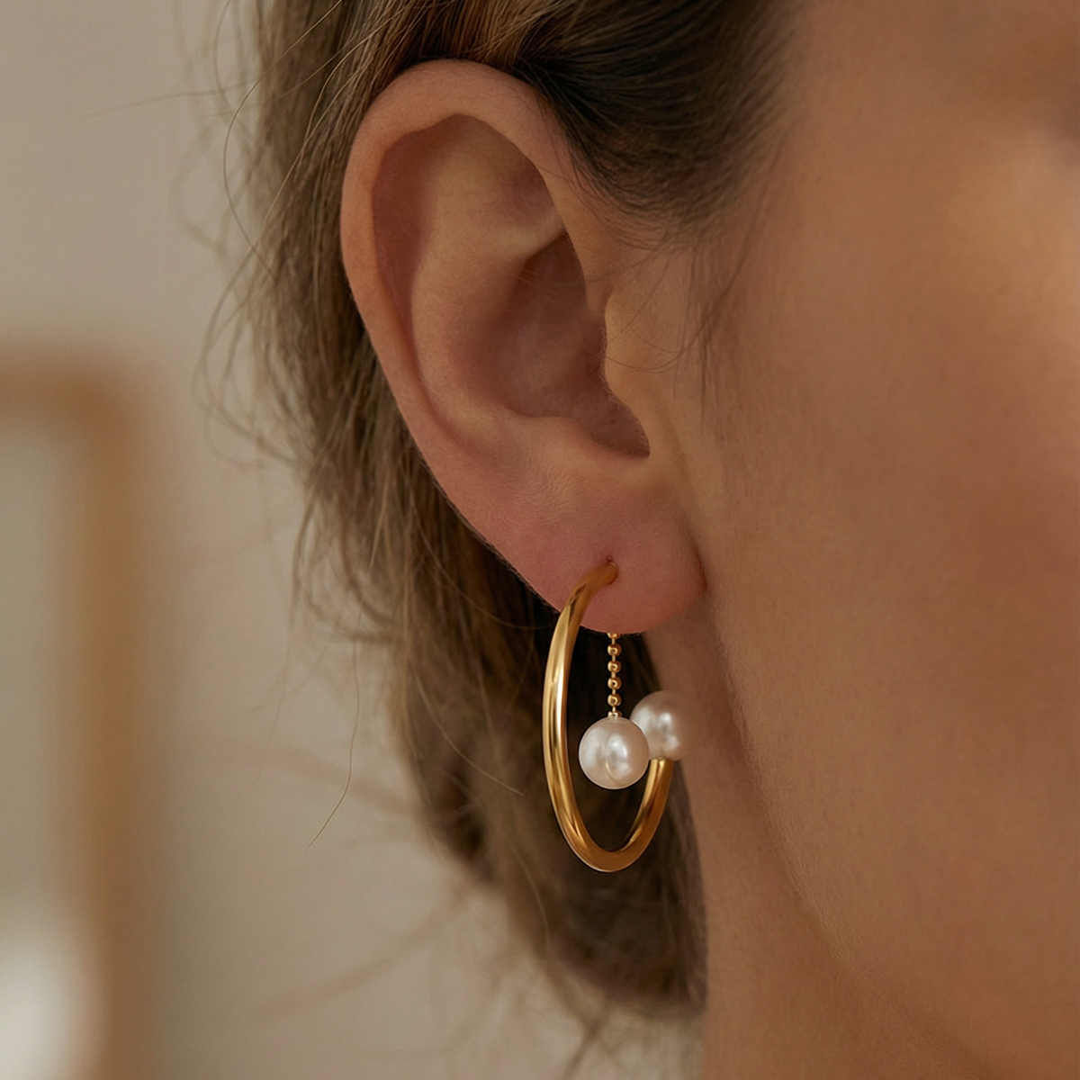 Pearl heart  Geometric Earrings, Golden pearl Earrings, Pearl hoops, pearl Water Resistant Earrings, 18k Gold Plated, Vintage Earrings, Geometric lightweight earrings, Hypoallergenic Earrings, Waterproof Earrings, water resistance jewelry, Vintage Earrings, Bold Earrings, Water Resistant Earrings, Tarnish Free Earrings, Vintage Style, Vintage Earrings, tarnish free jewelry, hypoallergenic jewelry, Gift For Her, Fashion Gift for Her, Doctor Gift for Christmas
