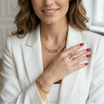 Safety Pin Geometric two tone necklace and bracelet, bold two tone circular necklace and bracelet, chunky two tone necklace and bracelet, infinity necklace and bracelet,  Silver Geometric necklace and bracelets, Gold Geometric necklace and earrings

Water Resistant Necklace

Water Resistant Jewelry

Water Resistant