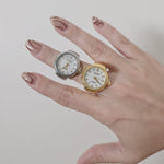 golden nacar watch ring, silver nacar Watch ring, gold ring nacar watch, Bold gift for woman, Bold gift for woman Chunky ring, Double tone bold ring, bold ring, bold double tone ring, valentine gift, jewelry gift for valentines, love ring, love jewelry, gift for wife, gift for friend, friendship gifts, self love ring, amor propio anillo, anillo de corazon, waterproof ring, waterproof jewelry, timeless jewelry, timeless ring, gift for girlfriend, soulmate ring, elegant ring, classy ring, dainty ring, everyda