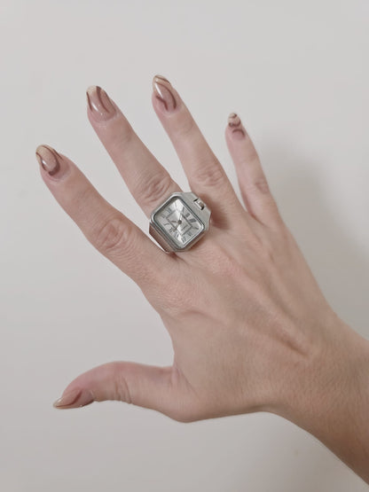 silver Watch ring, ring watch silver, Bold gift for woman, Bold gift for woman Chunky ring, Double tone bold ring, bold ring, bold double tone ring, valentine gift, jewelry gift for valentines, love ring, love jewelry, gift for wife, gift for friend, friendship gifts, self love ring, amor propio anillo, anillo de corazon, waterproof ring, waterproof jewelry, timeless jewelry, timeless ring, gift for girlfriend, soulmate ring, elegant ring, classy ring, dainty ring, everyday ring, must have ring, must have j