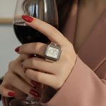 silver Watch ring, ring watch silver, Bold gift for woman, Bold gift for woman Chunky ring, Double tone bold ring, bold ring, bold double tone ring, valentine gift, jewelry gift for valentines, love ring, love jewelry, gift for wife, gift for friend, friendship gifts, self love ring, amor propio anillo, anillo de corazon, waterproof ring, waterproof jewelry, timeless jewelry, timeless ring, gift for girlfriend, soulmate ring, elegant ring, classy ring, dainty ring, everyday ring, must have ring, must have j