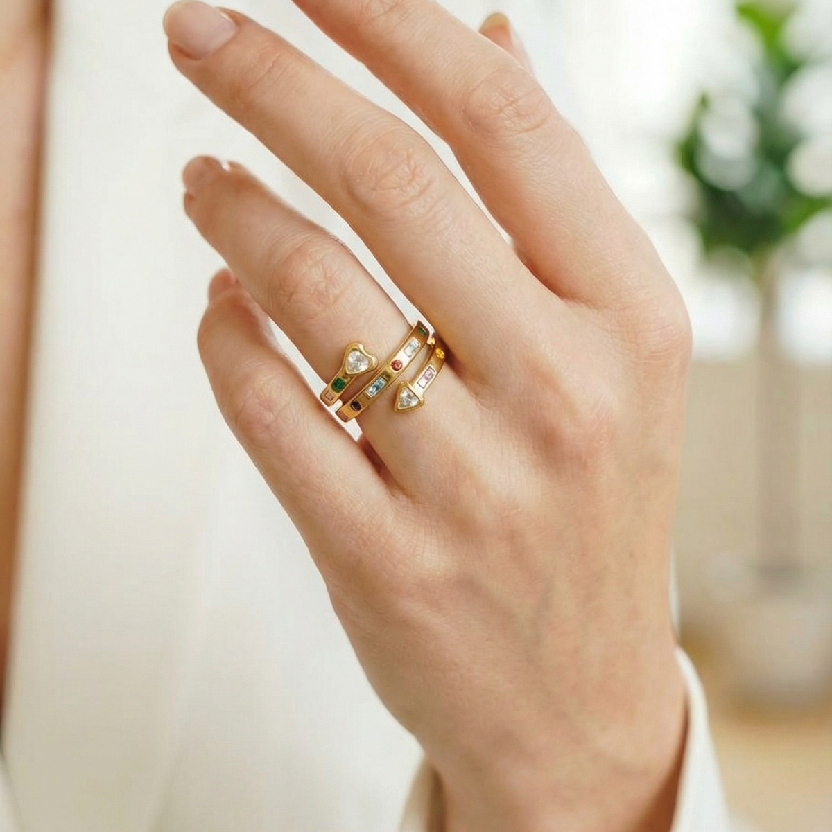 Colorful Crystal Spiral golden ring, Colorful Crystal Spiral Silver ring, Gold Crystals ring, Silver Crystals ring, valentines gift, Self Love ring, Gold love ring, heart ring, chunky heart ring, promise ring, bold heart ring, valentine gift, jewelry gift for valentines, love ring, love jewelry, gift for wife, gift for friend, friendship gifts, self love ring, amor propio anillo, anillo de corazon, waterproof ring, waterproof jewelry, timeless jewelry, timeless ring, gift for girlfriend, soulmate ring, eleg