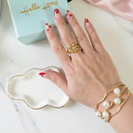 Chunky Unique Swirl Pearls Bangles, Swirl Pearl Bangle, Swirl Bold bold Bracelets, Textured bangles, classy two tone bangles, 18k waterproof bangles, 18k gold waterproof bangles, long lasting bracelets, long lasting vintage jewelry, christmas gift for her, timeless bracelets, timeless waterproof jewelry, ellie vail jewelry dupe, missoma jewelry dupe