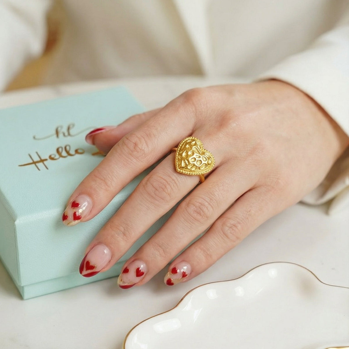 Golden Textured Heart Gold ring, Gold heart ring, Gold love ring, heart ring, chunky heart ring, promise ring, bold heart ring, valentine gift, jewelry gift for valentines, love ring, love jewelry, gift for wife, gift for friend, friendship gifts, self love ring, amor propio anillo, anillo de corazon, waterproof ring, waterproof jewelry, timeless jewelry, timeless ring, gift for girlfriend, soulmate ring, elegant ring, classy ring, dainty ring, everyday ring, must have ring, must have jewelry