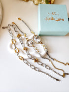 Geometric two tone bracelet, Circular double tone bracelet, Double tone vintage bracelet, constellation bracelet, Vintage bracelet, double tone jewelry, Water resistance Bracelet, Mesh silver bracelet, Vintage Jewelry, 
Cuban Bracelet, Vintage Bracelet, Paper Link Bracelet, Minimalist Jewelry, Minimalist Gift for her, religious gift, waterproof bracelet, Water resistant bracelet, Minimalist Gift