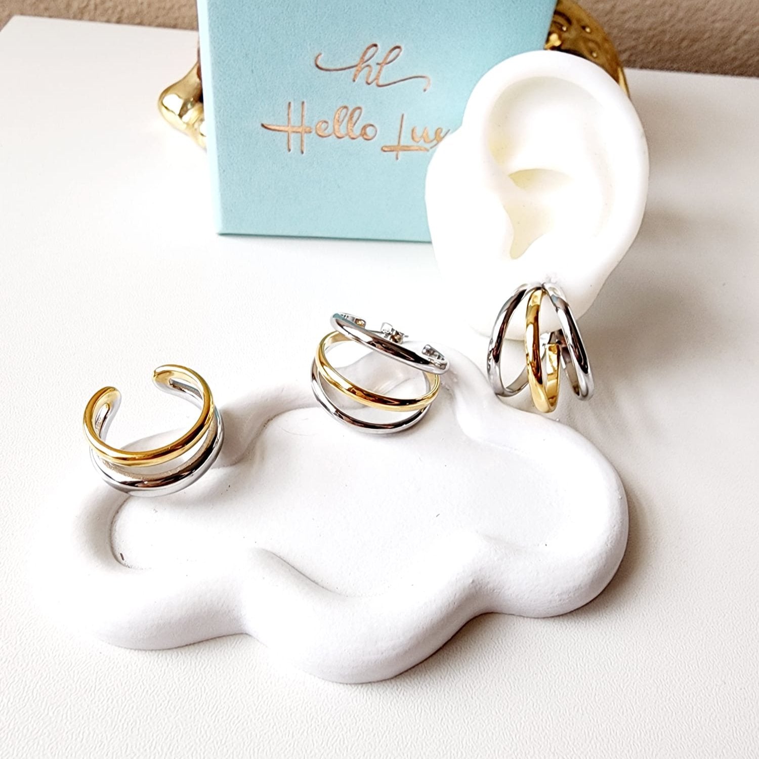 Two tone hoops, two tone earrings, two tone everyday earrings, gold and silver hoops, gold and silver earrings, Water resistant gold hoops, tarnish free gold open hoops, Lightweight Chunky Open Hoops, 14k lightweight chunky hoops, 14k gold hoops, 14k Double tone hoops, 18k Gold Filled lightweight hoops, 18k Gold Filled hoops, classy gold hoops, bold gold hoops, chunky double tone hoops, chunky medium gold hoops, chunky medium double tone hoops, 