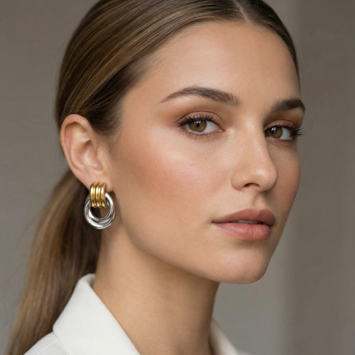 Geometric Earrings, Geometric Gold Earrings, Ex bold earrings, geometric bold earrings, 18k Gold Plated, Vintage Earrings, Geometric lightweight earrings, Hypoallergenic Earrings, Waterproof Earrings, water resistance jewelry, Vintage Earrings, Bold Earrings, Water Resistant Earrings, Tarnish Free Earrings, Vintage Style, Vintage Earrings, tarnish free jewelry, hypoallergenic jewelry, Gift For Her, Fashion Gift for Her, Doctor Gift for Christmas