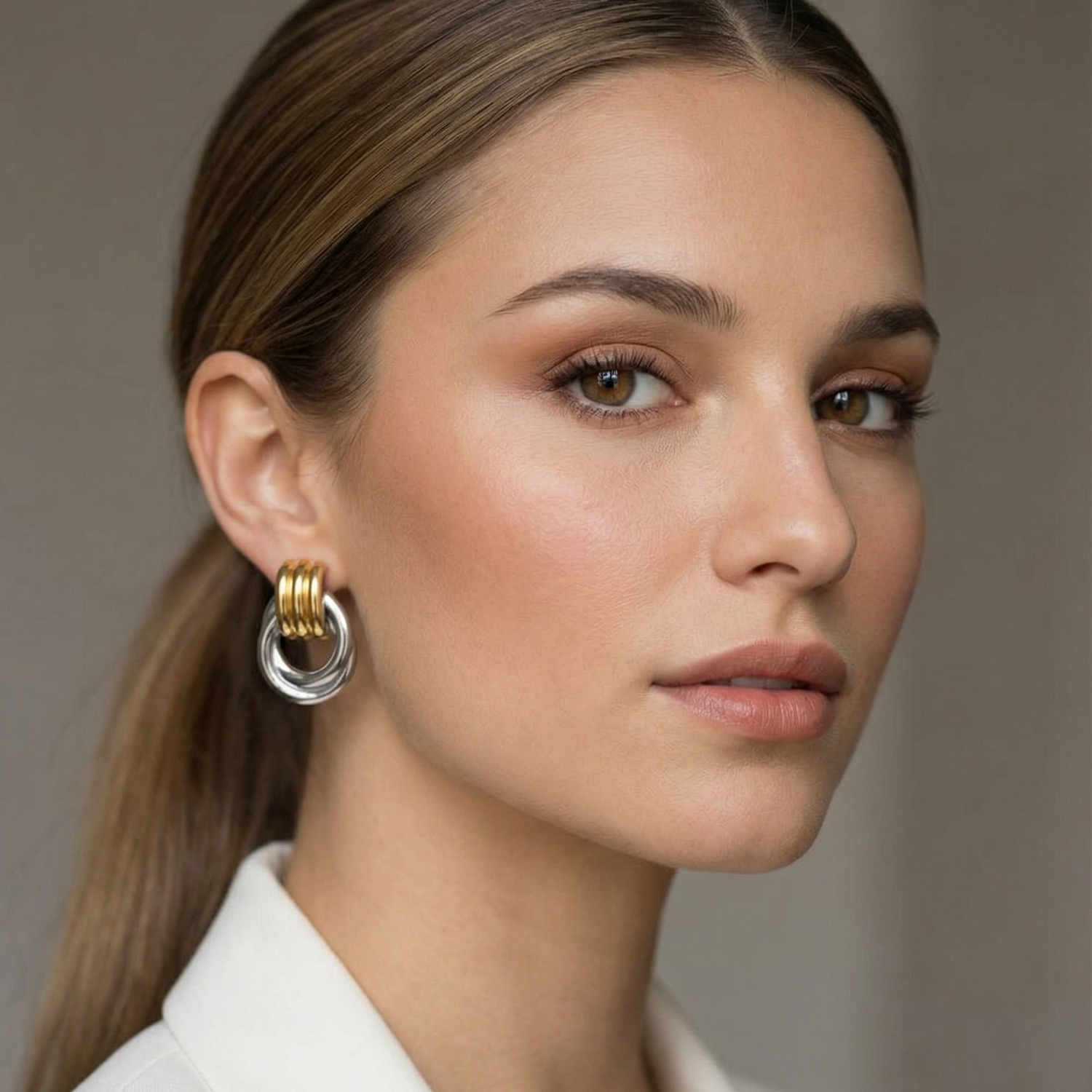 Geometric Earrings, Geometric Gold Earrings, Ex bold earrings, geometric bold earrings, 18k Gold Plated, Vintage Earrings, Geometric lightweight earrings, Hypoallergenic Earrings, Waterproof Earrings, water resistance jewelry, Vintage Earrings, Bold Earrings, Water Resistant Earrings, Tarnish Free Earrings, Vintage Style, Vintage Earrings, tarnish free jewelry, hypoallergenic jewelry, Gift For Her, Fashion Gift for Her, Doctor Gift for Christmas