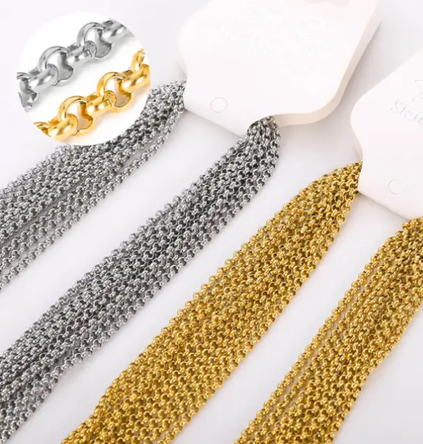 Vine Chains, Vine Silver Chain, Vine Gold Chain, Herringbone Chain, Rope chain, Silver Chain, 18k Gold Plated Chain, Create your own Necklace, Customs Necklace, Personalized Necklace, Silver color rope chain stainless steel necklace, Twisted Necklace, Twisted Chain Water Resistant Necklace Water Resistant Jewelry Water Resistant