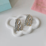 Bold two tone earrings, bold abstract two tone Earrings, Simple Ear hole free, Ear bone clip, gold ear bone clip, gold ear hole earrings, Water resistant gold hoops, tarnish free gold open hoops, Lightweight Chunky Open Hoops, 14k lightweight chunky hoops, 14k gold hoops, 14k Double tone hoops, 18k Gold Filled lightweight hoops, 18k Gold Filled hoops, classy gold hoops, bold gold hoops, chunky double tone hoops, chunky medium gold hoops, chunky medium double tone hoops