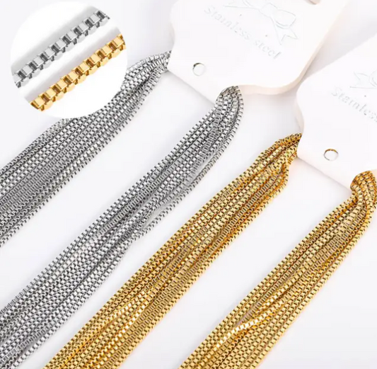 Herringbone Chain, Rope chain, Silver Chain, 18k Gold Plated Chain, Create your own Necklace, Customs Necklace, Personalized Necklace, Silver color rope chain stainless steel necklace, Twisted Necklace, Twisted Chain Water Resistant Necklace Water Resistant Jewelry Water, Vine Chains
