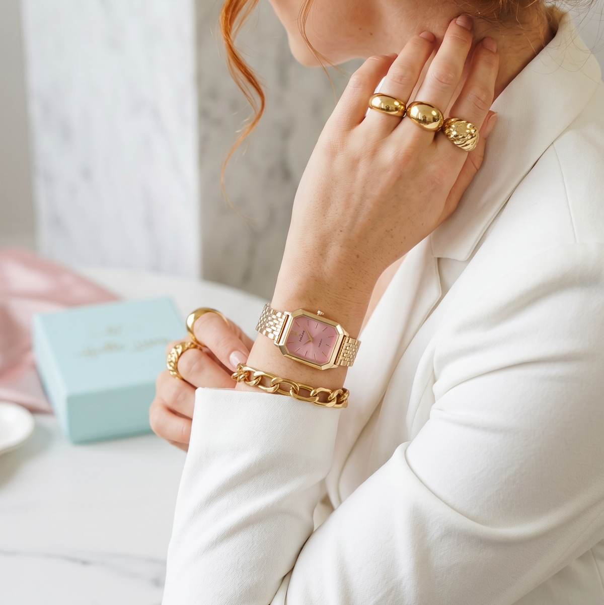 Vintage Square Watch, Vintage Square white Watch, Vintage Square Black Watch, Vintage Square Green Watch, Vintage Square Pink Watch, Gift for mom, Watch for mom, golden nacar watch ring, elegant golden square watch for mom, Golden Square vintage watch for women